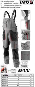 Полукомбинезон рабочий YATO Польша DAN размер M 65%/35% полиэстер/хлопок YT-80291