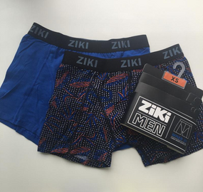 Набор мужских трусов боксеров ZIKI MEN 2 шт в наборе, размер ХS, темно-голубой, цветочный
