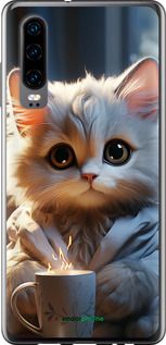 Чохол на Huawei P30 Білий кіт "5646u-1622-2448"