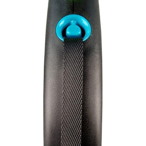 Рулетка Flexi Black Design для собак, стрічка, розмір L, 5 м (синя) | Зображення 1