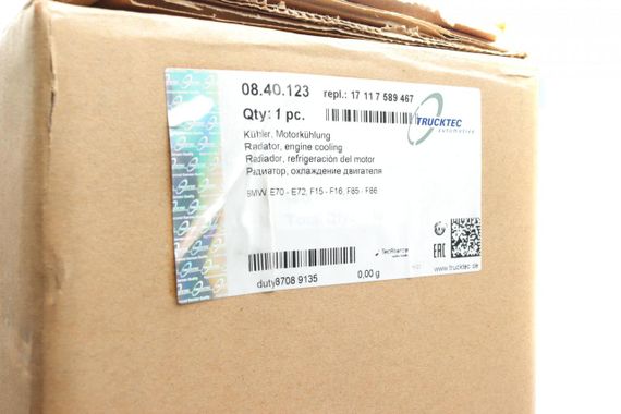 Радиатор охлаждения BMW X5 E79 F15 F85 X6 E71 E72 F16 F86 09-19 N57 N63 08.40.123 | Зображення 1