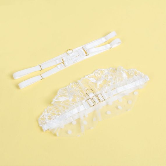 Комплект белья Star Night лиф, пояс для чулок и трусики, белый, S sexstyle | Зображення 8