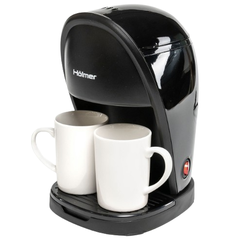Кавоварка електрична крапельна 450W 240мл (одночасне приготування 2-х чашок кави) чорний HCD-023B Holmer