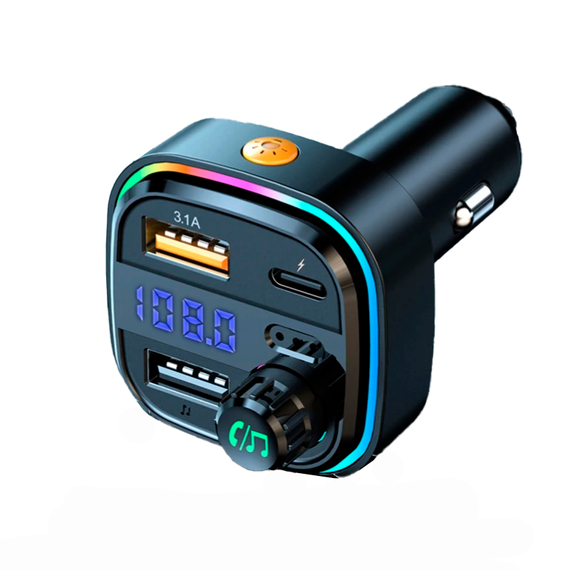 Автомобильный FM ФМ модулятор Terra С26, Bluetooth 5.0, трансмиттер, USB 3.1А, Type C