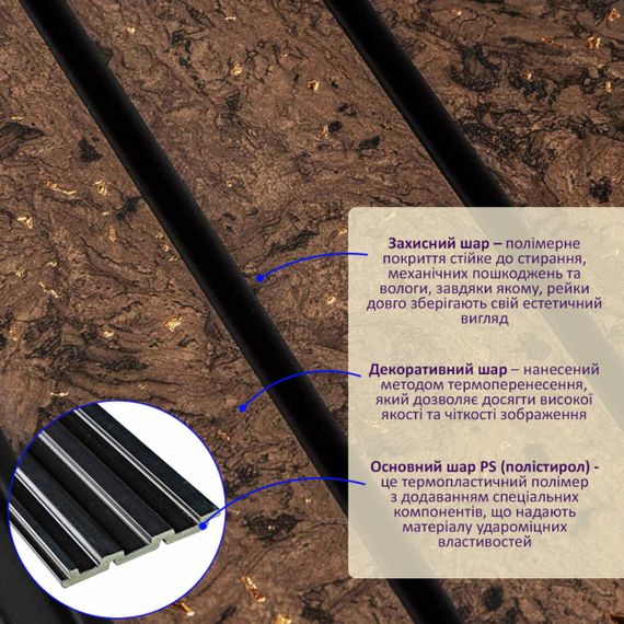 Декоративна PS рейка 2900*120*12мм (D) SW-00001737 | Зображення 7