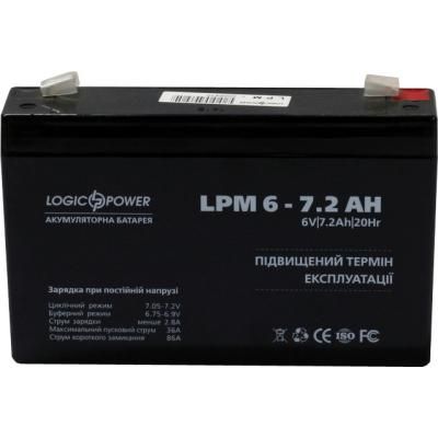 Батарея к ИБП LogicPower LPM 6В 7.2 Ач (3859) (3859) | Зображення 2