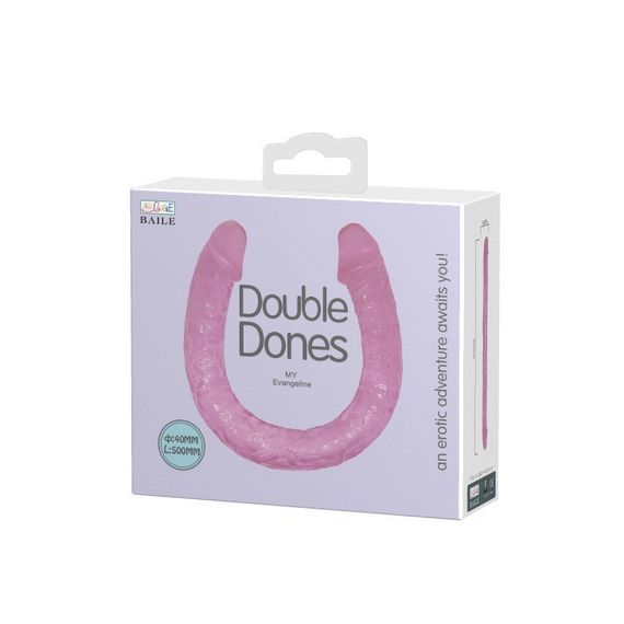 Фалоімітатор двосторонній рожевий Double Dones Sex Aura | Зображення 4