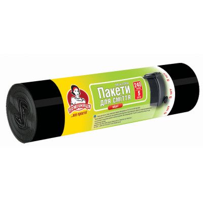 Пакеты для мусора Помічниця 240 л 5 шт. (4820164966129) - Топ Продаж!