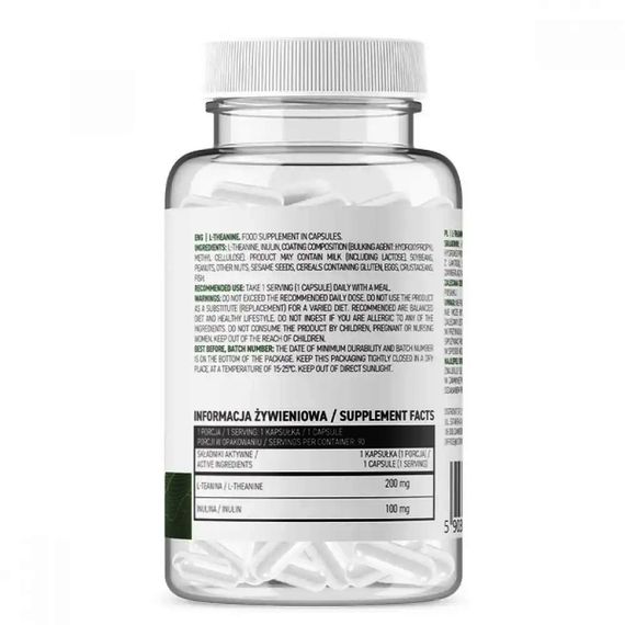 Теанин для спорта OstroVit L-Theanine 90 Caps | Зображення 1