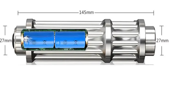 Лазер Laser B017 з п'ятьма насадками в кейсі ∙ Синя лазерна указка Laser B017 445 nm | Зображення 5