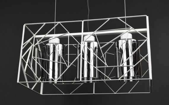 Люстра підвісна LOFT на 3 лампочки 27766 Білий 30-100х25х48 см. | Зображення 1