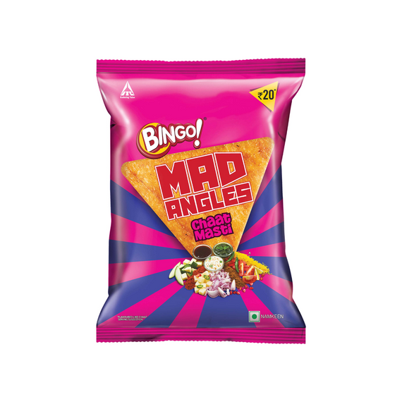 Кукурудзяно-рисовий снек Bingo Божевільні кутки Чаат масті 66г 8901725013820