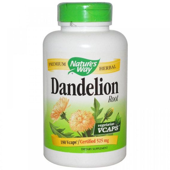 Комплекс для профілактики печінки Nature's Way Dandelion Root 525 mg 180 Veg Caps