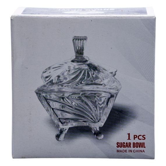 Цукорниця з кришкою 7.5×7.5×9 см ваза цукорниця скляна HP-4-117 | Зображення 5