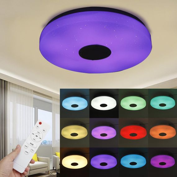 38см світлодіодний RGB світильник стельовий bluetooth + пульт дистанційного керування | Зображення 2