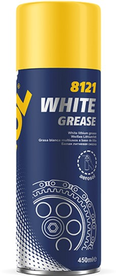 Mannol 8121 White Grease Біла змазка на літієвої основі(аерозоль) 450мл.