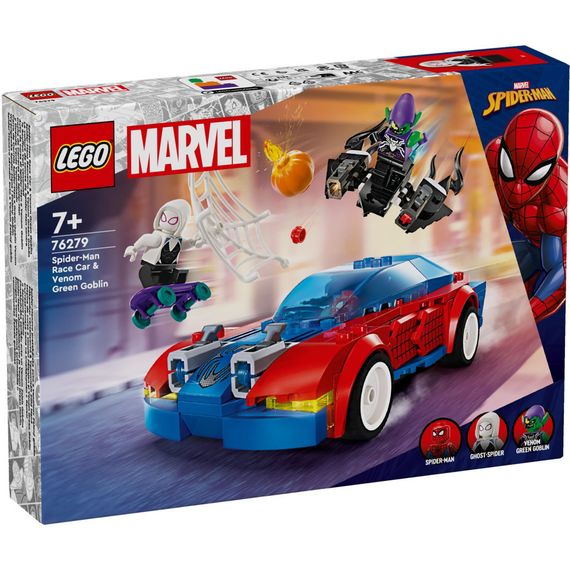 Конструктор LEGO Super Heroes Автомобіль для перегонів Людини-Павука й Зелений Гоблін з отрутою Венома 227 детале (76279)