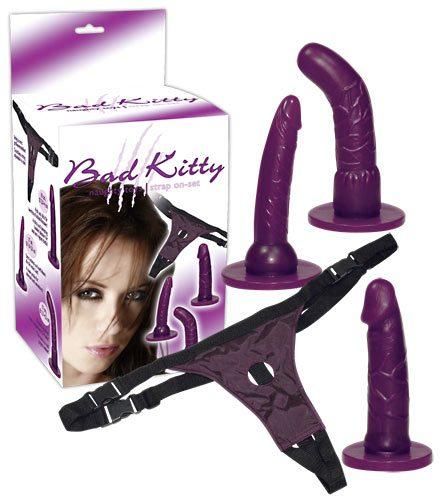 Страпон - Bad Kitty Strap-On purple Set Sex Aura | Зображення 1