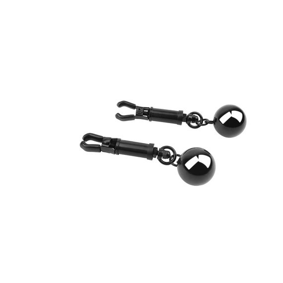 Зажимы для сосков Chisa Sins Inquisition Playful Weighted Nipple Clamps с грузиками, черные Sex Aura | Зображення 2