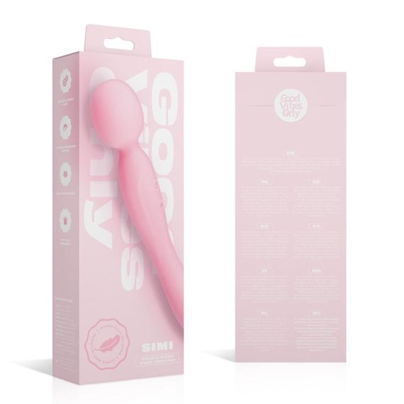 Вібромасажер Good Vibes Only - SIMI Double-Sided Wand Vibrator Soft Silicone - Pink | Зображення 9