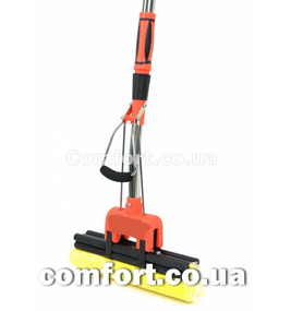 Швабра з 2-им віджимом вигнута губка 27см 6130 помаранч Феникс