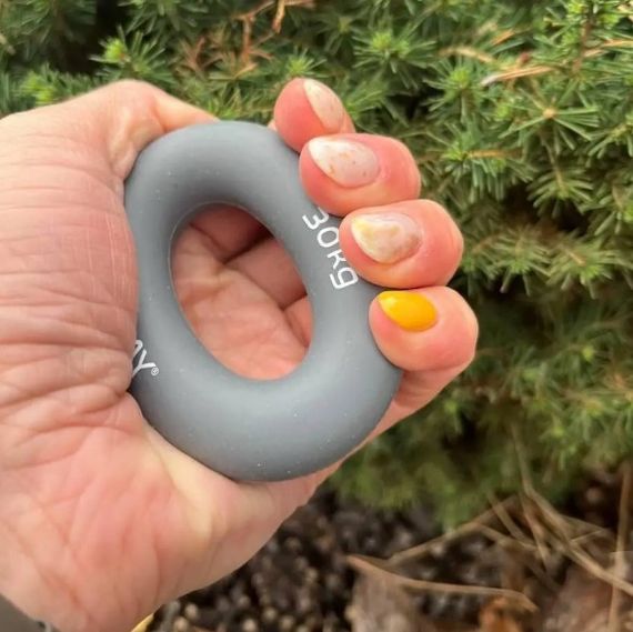 Еспандер кистьовий силіконовий PowerPlay PP-4324 Hand Grip Ring X-Hard 30 кг Сірий (PP_4324_30kg) | Зображення 1
