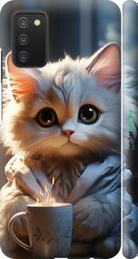 Чохол на Samsung Galaxy A03s A037F Білий кіт "5646m-2381-2448"