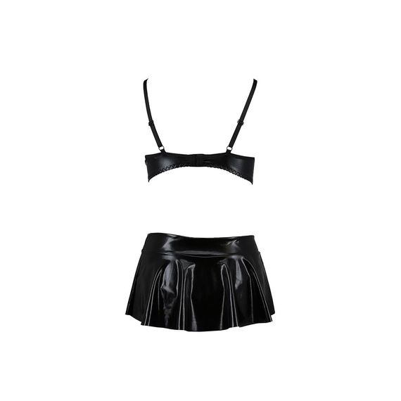 Комплект білизни під латекс Passion DEBY SET XXL/XXXL, black, ліф, мініспідничка, стрінги | Зображення 3