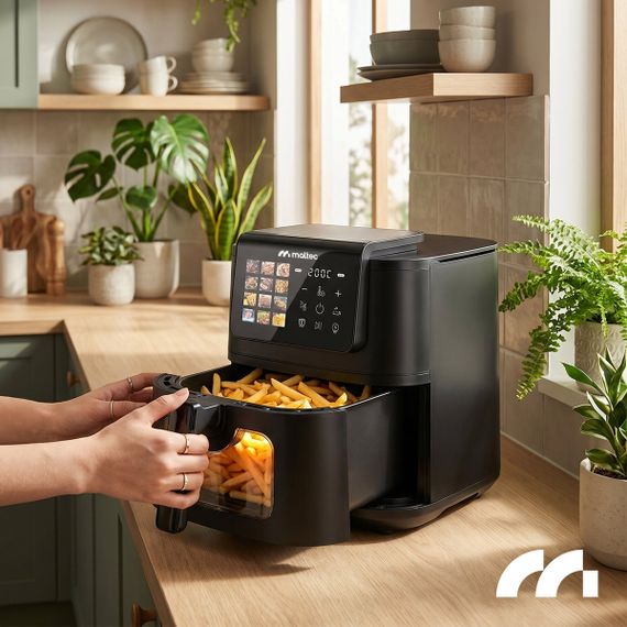 Мультипіч Maltec AirFryer2000W-8LB, 8 л, аерофритюрниця без олії з віконцем і підсвіткою | Зображення 4