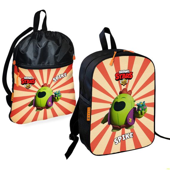 Школьный рюкзак детский Бравл Старс + Сумка для обуви спортивной формы рюкзак-мешок  для мальчика (01680)