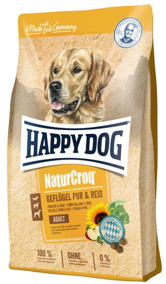 Сухий корм для собак з птахом Happy Dog NaturCroq Geflugel Pur & Reis, 4 кг
