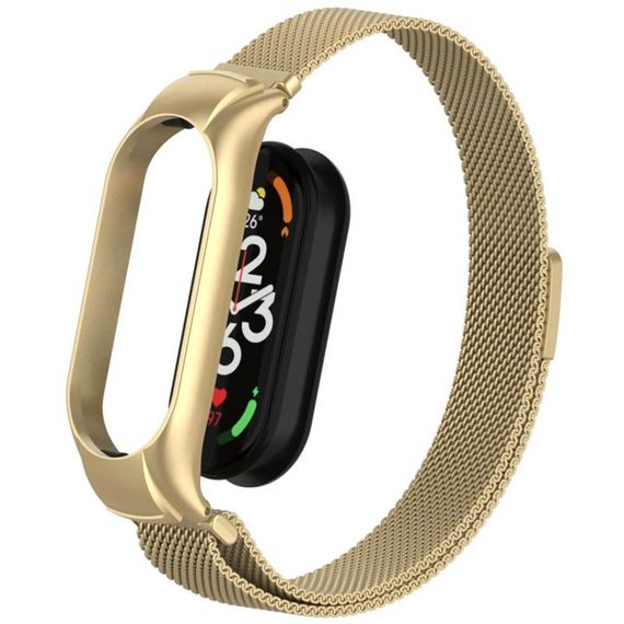 Ремешок Milanese Loop Design для Xiaomi Mi Band 5/6 Vintage gold | Зображення 3