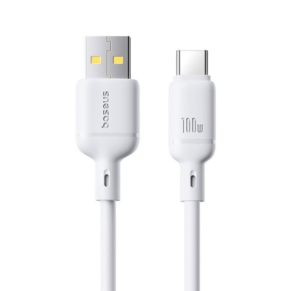 Дата кабель Baseus Silky Series OS Fast Charging USB to Type-C 100W (1m) (P10377703) Moon White