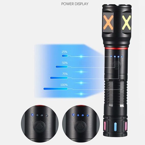 Ліхтар ручний акумуляторний світлодіодний PLD-CA166-3 led потужний. Колір: чорний | Зображення 7