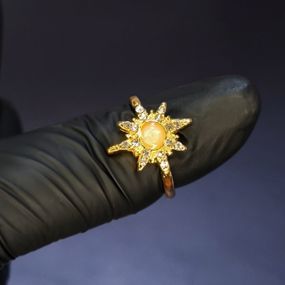 Кольцо #3 для фото ногтей (маникюра) цвет золото