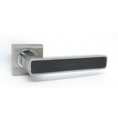 Ручка дверна на квадратній розетці R08.820 AL SN/CP-black KEDR