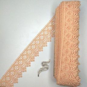 Мереживо макраме  6CM (20 м) Колір персик (28-Y10494-4)