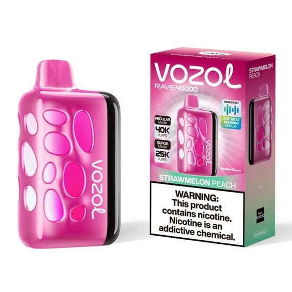 Vozol Rave 40000. Клубника Персик (Strawmelon Peach)