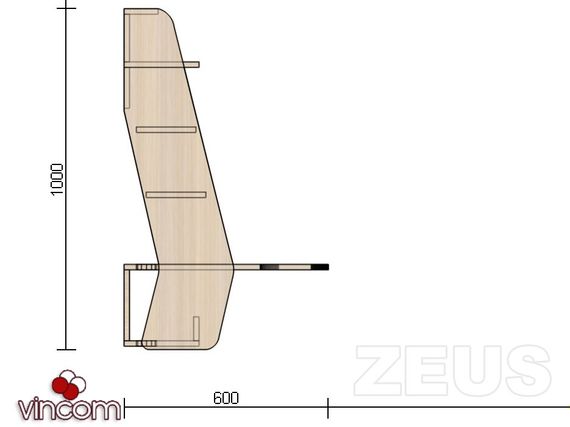 Стол геймерский навесной ZEUS IGROK-MAX венгебелый | Зображення 2