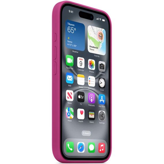 Чохол Silicone case (AAA) full with Magsafe and Animation для Apple iPhone 16 Pro (6.3") Fuchsia | Зображення 3