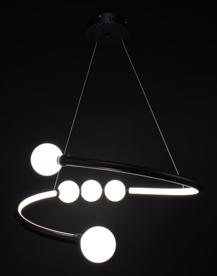 Люстра світлодіодна підвісна LED світильник для квартири на стелю лед 27564 Чорний 25-90х60х60 см. | Зображення 6