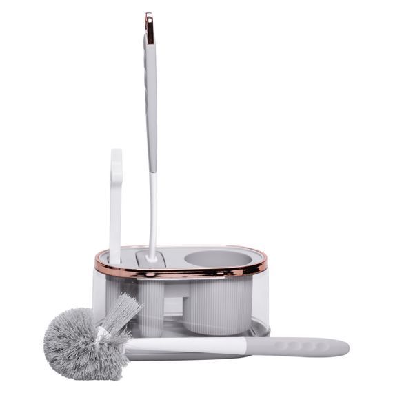 Набір для туалету настінний 3 в 1: 2 йоржики + щітка, йорж для унітазу силіконовий з щіткою йоржик для унітазу HP-35015-47G | Зображення 1