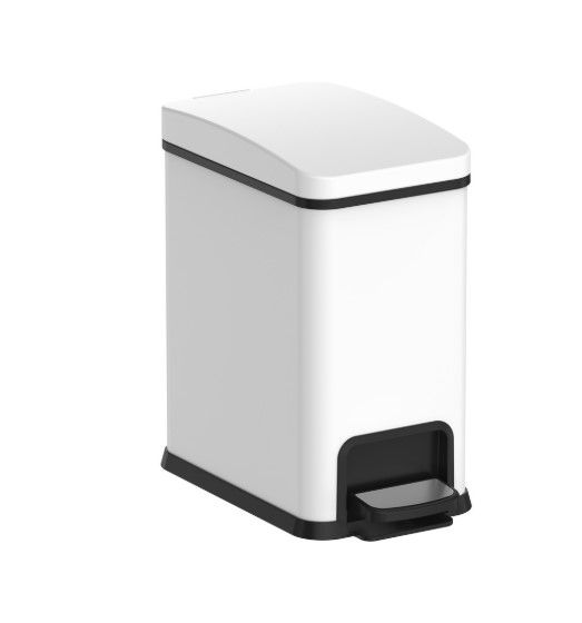 Відро для сміття Koer TC-010108-08 з плавним закриттям, прямокутне, 8 л, білий (KR5592) | Зображення 2
