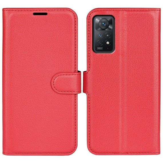 Чохол книжка з кишенями для карт на Xiaomi Redmi Note 11 Pro 4G / 11 Pro 5G / Note 12 Pro 4G колір Червоний
