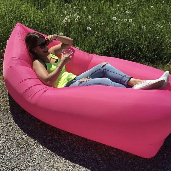 Надувний матрац (180х70 см) AIR SOFA CLOUD, Рожевий/ Шезлонг надувний/ Ламзак | Зображення 1