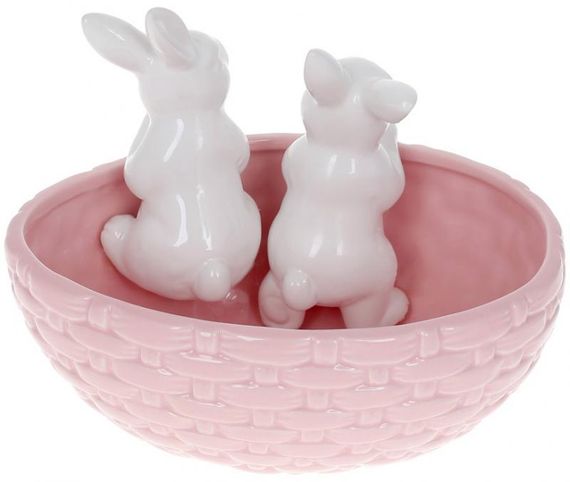 Вазон декоративний Banny in a basket Pink 20х15х14.5см | Зображення 1