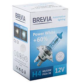 12040PWC BREVIA Автолампа H4 12V 60/55W P43t Power White +60% 4300K CP