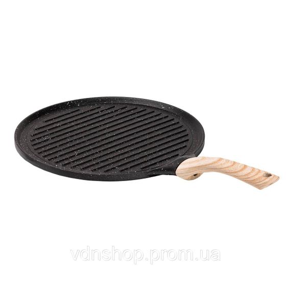 Сковорода гриль кругла Ø 26.5 см низька з гранітним покриттям чорна HP39581B | Зображення 1