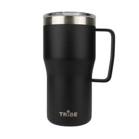 Термочашка Tribe Travel Mug 600 мл, Дорожня кружка трайб для авто та кемпінгових крісел, Чорний