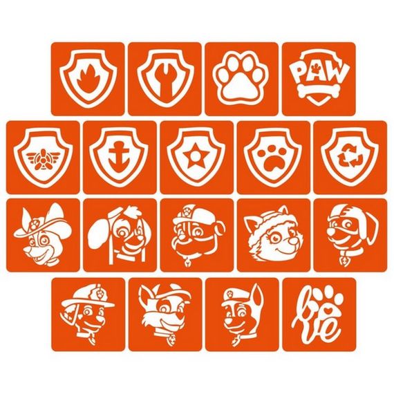 Набір трафаретів для біо-тату "Щенячий патруль" paw-patrul_5x5_18_1